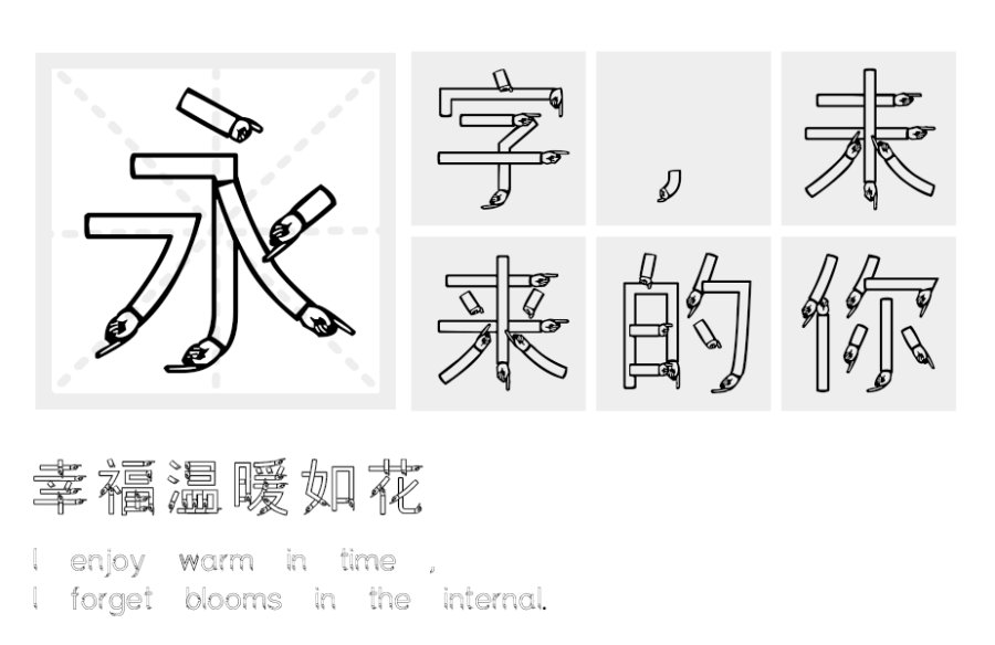 汉标空心手体