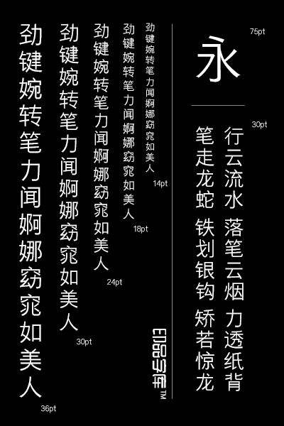 印品铸黑体 端庄简约的中文商标字体